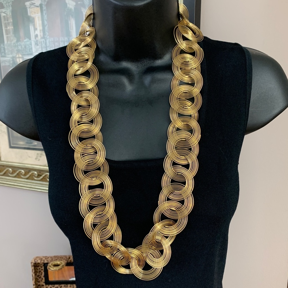 Coiled Gold Wire Necklace - Beautiful! EUC